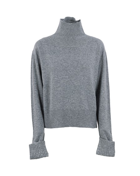 Shop FABIANA FILIPPI  Pull: Fabiana Filippi maglia in misto cashmere.
Collo alto.
Vestibilità regular.
Brillanti paillettes sui polsini.
Composizione: 75% lana vergine – 15% seta – 10% cashmere.
Made in Italy.. MAD224F517-I918-8132